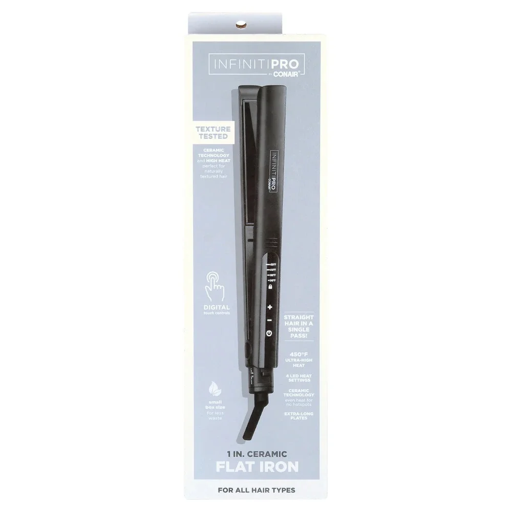 INFINITIPRO by CONAIR 1 Inch Ceramic Flat Iron Digital Touch Controls NEW In BOX